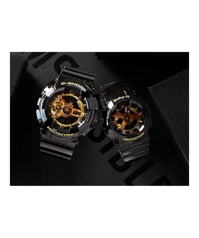 RELOJ BABY-G ANALOGO DIGITAL BLACK & GOLD - BA-110-1ADR