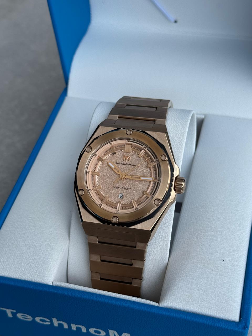 RELOJ TECHNOMARINE PARA DAMA CORAL -ORO ROSA- TM-416058