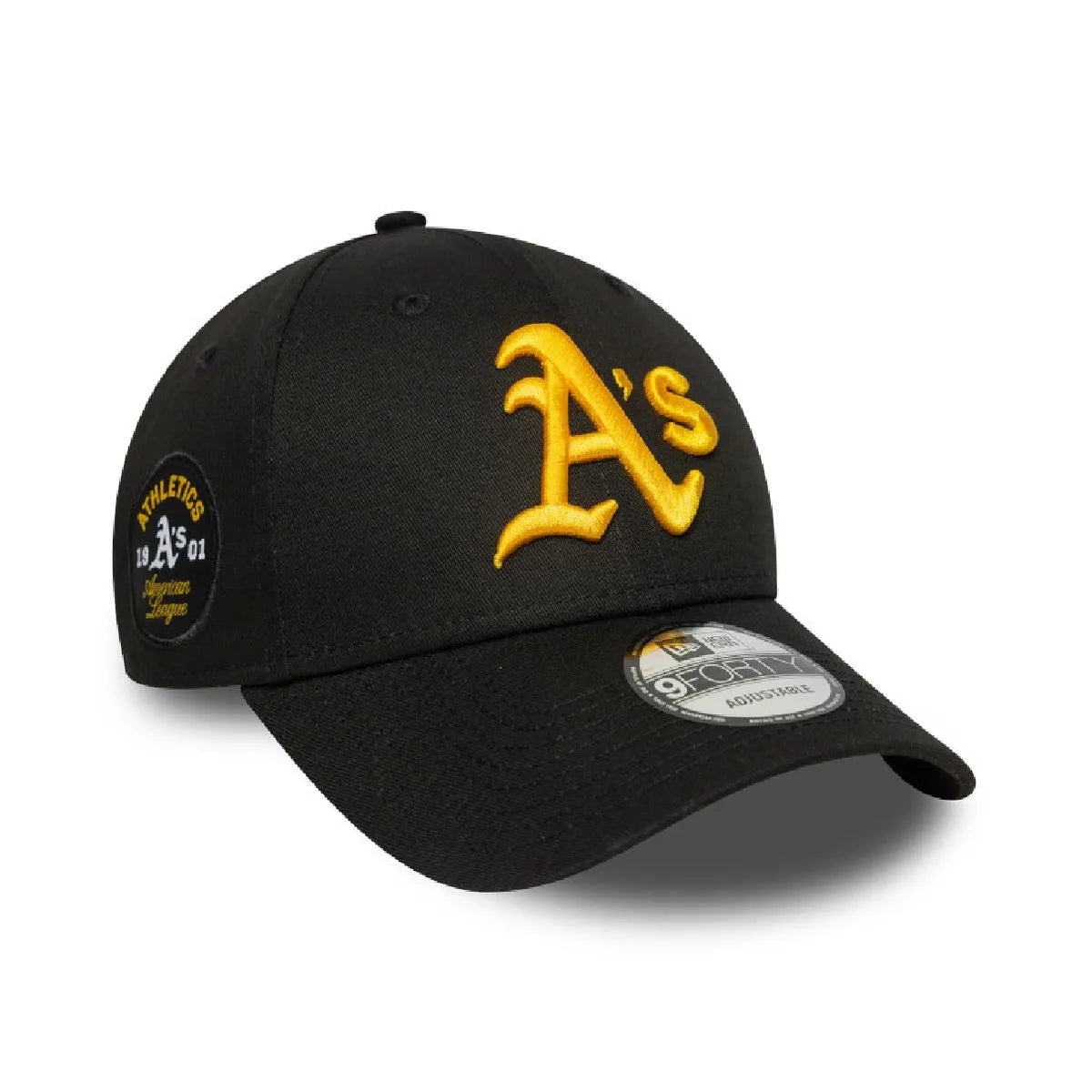 GORRA OAKLAND ATHLETICS MLB SIDE PATCH 9FORTY NEGRO