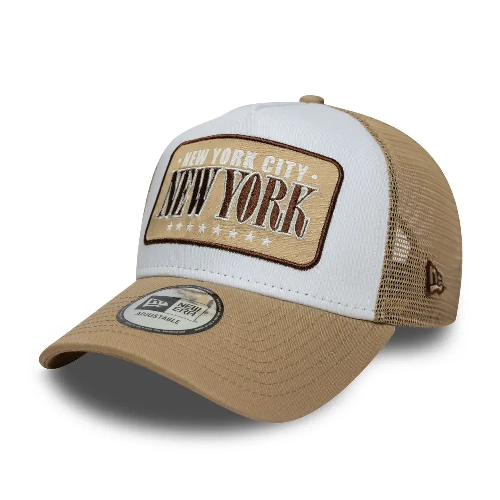 GORRA 9FORTY NEW ERA PATCH TRUCKER BEIGE